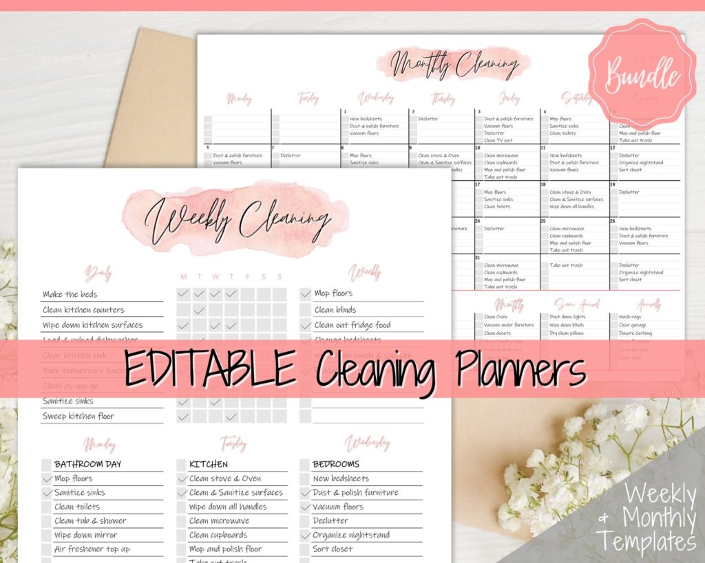 apartment cleaning schedule template