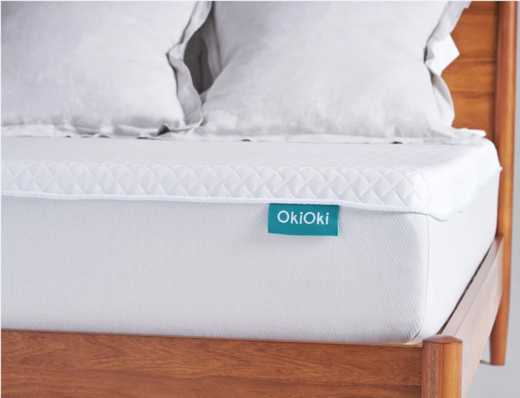 photo of an oki oki mattress. First Apartment Checklist.